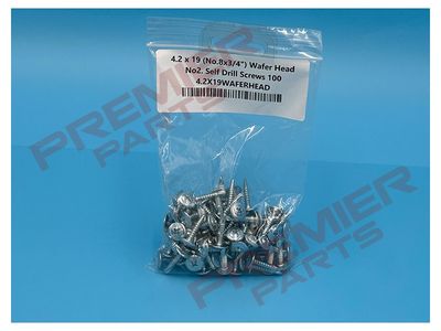 4.2 x 19 (No.8x3/4") Wafer Head No2. Self Drill Screws SOLD PER 100