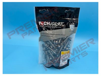TechFast Hex Head Roofing Screw Self-Drill Light Section 5.5 x 45mm Pack 100