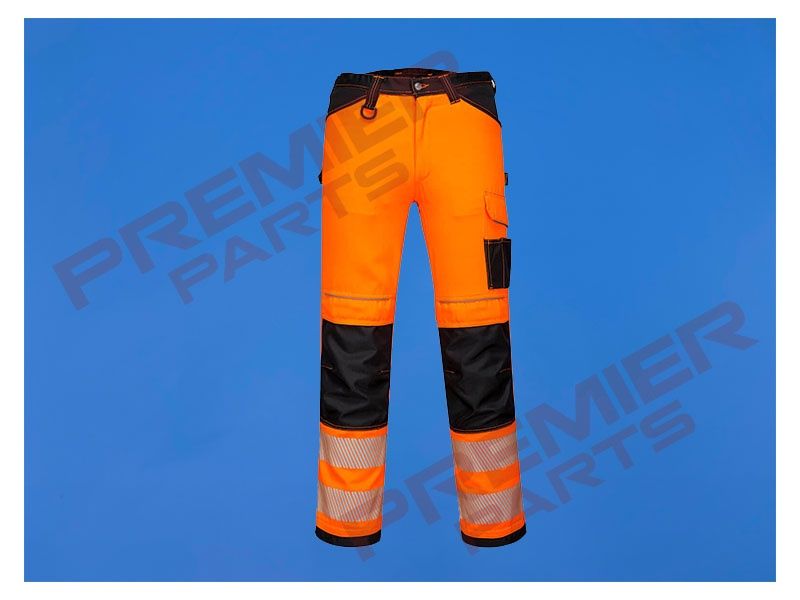 PW303 - PW3 Hi-Vis Lightweight Stretch Work Trousers, Colour: Hi-Vis Orange, Size: 28&quot;
