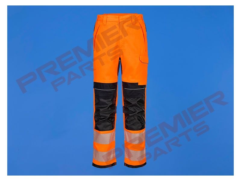FR414 - PW3 FR HVO Work Trousers Orange/Black, Size: 28&quot;