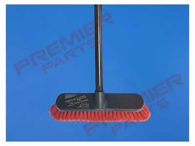 12" Heavy Duty Soft Bristle Broom And Handle