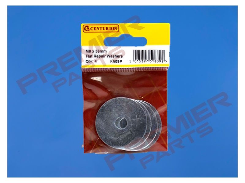 M8 x 38mm ZP Flat Repair Washers (4pk)