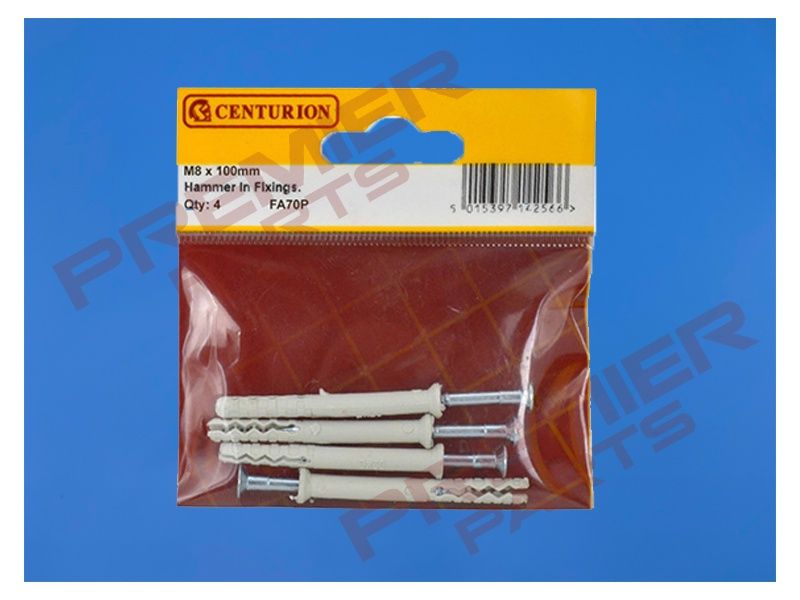 M8 x 100mm Hammer In Frame Fixings  (Pack of 4)