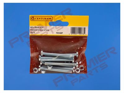 M5 x 50mm ZP Machine Screws &amp; Nuts  (Pack of 8)