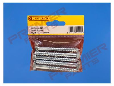 M8 x 70mm ZP Coach Screws  (Pack of 5)