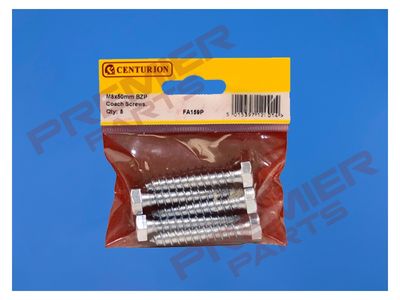 M8 x 50mm ZP Coach Screws  (Pack of 5)