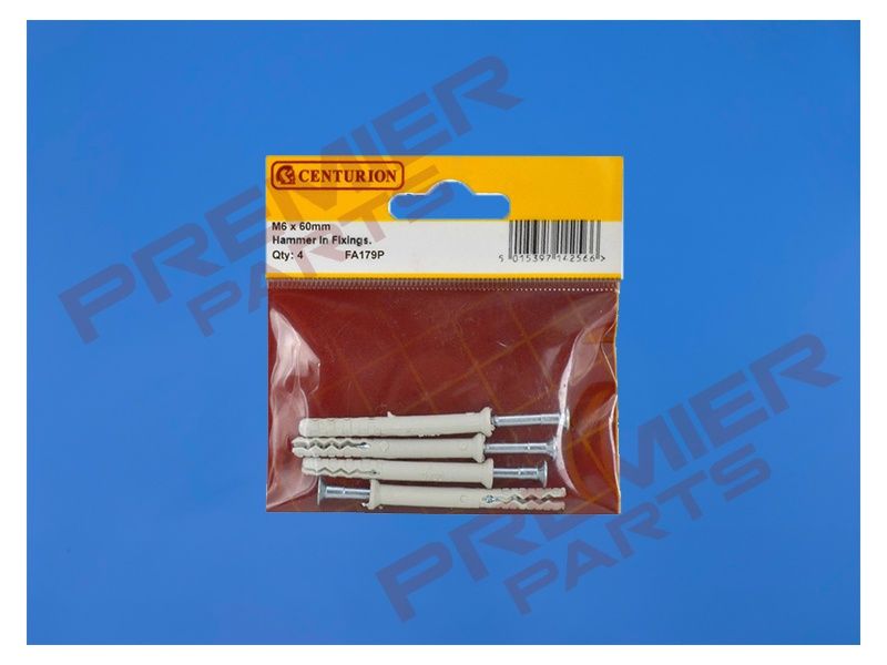 M6 x 60mm Hammer In Frame Fixings  (Pack of 4)