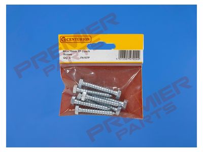 M6 x 70mm ZP Coach Screws  (Pack of 6)