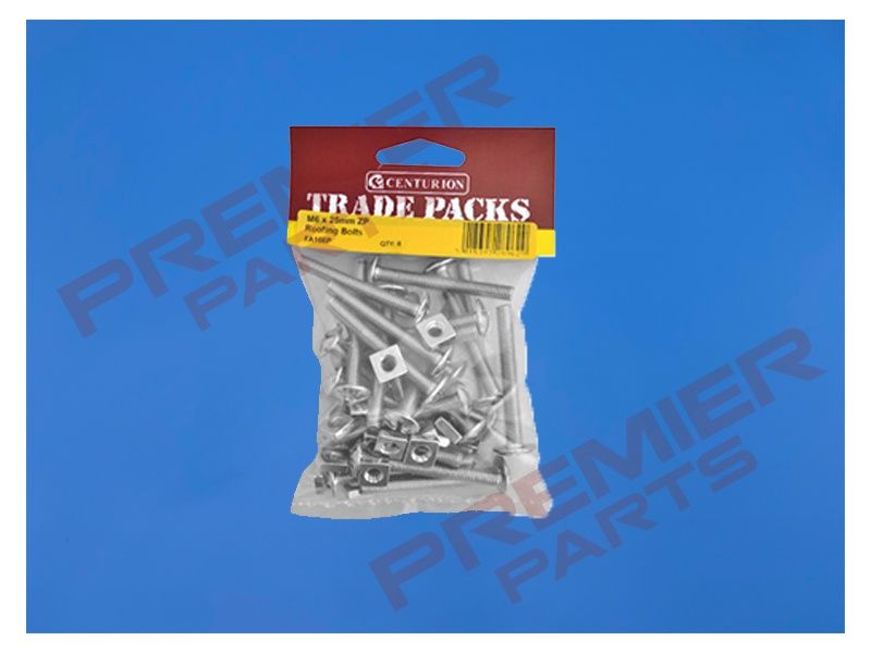 M6 x 25mm ZP Roofing Bolts  (Pack of 8)