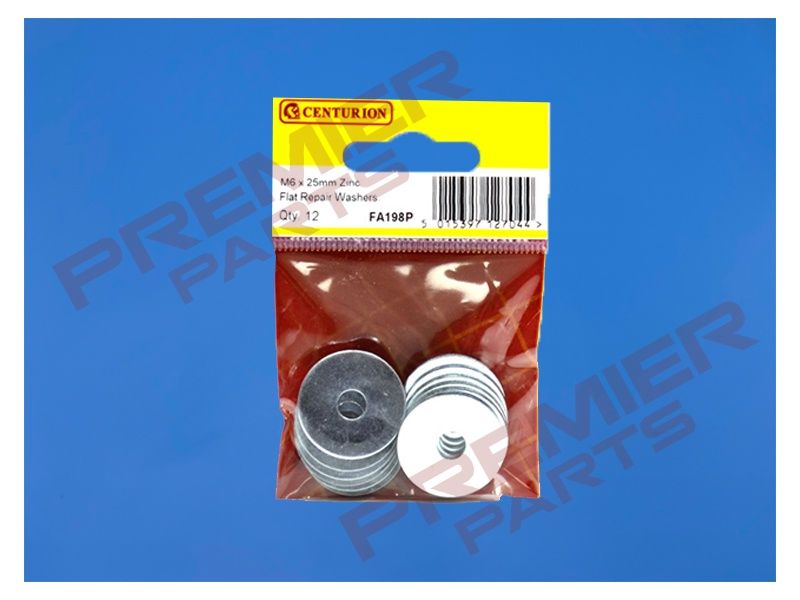 M6 x 25mm ZP Flat Repair Washers (Pack of 12)