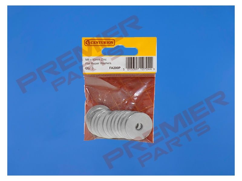 M8 x 50mm ZP Flat Repair Washers (Pack of 3)