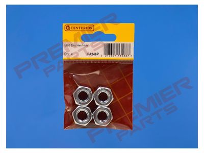 M10 ZP Steel Hex Nuts  (Pack of 4)