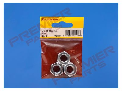 M12 ZP Steel Hex Nuts (Pack of 3)
