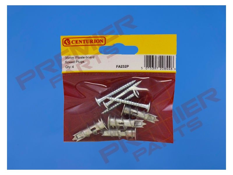 35mm Metal Plasterboard Speed Plugs (Pack of 4)