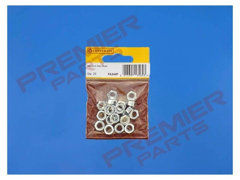 M6 ZP Steel Hex Nuts  (Pack of 20)