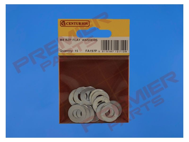 M8, Flat Washers, Zinc Plated