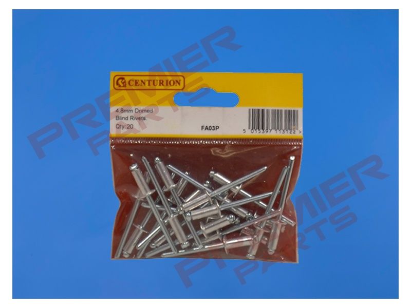 Domed Blind Rivets, 4.8mm x 12.6mm (PACK OF 20)