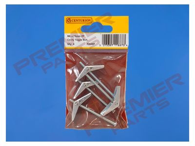 Cavity Toggle Bolts, M6 x 75mm, Zinc Plated PK4