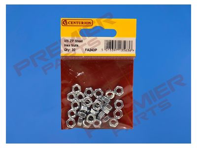 M5 ZP Steel Hex Nuts  (Pack of 30)