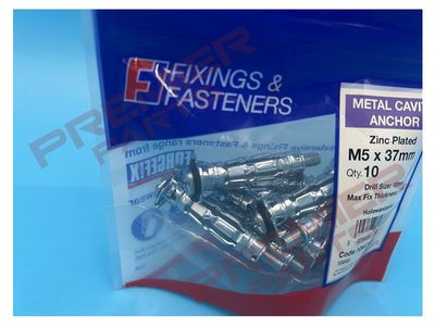 Metal Cavity Anchor M5x37 10 Per Bag (D26)