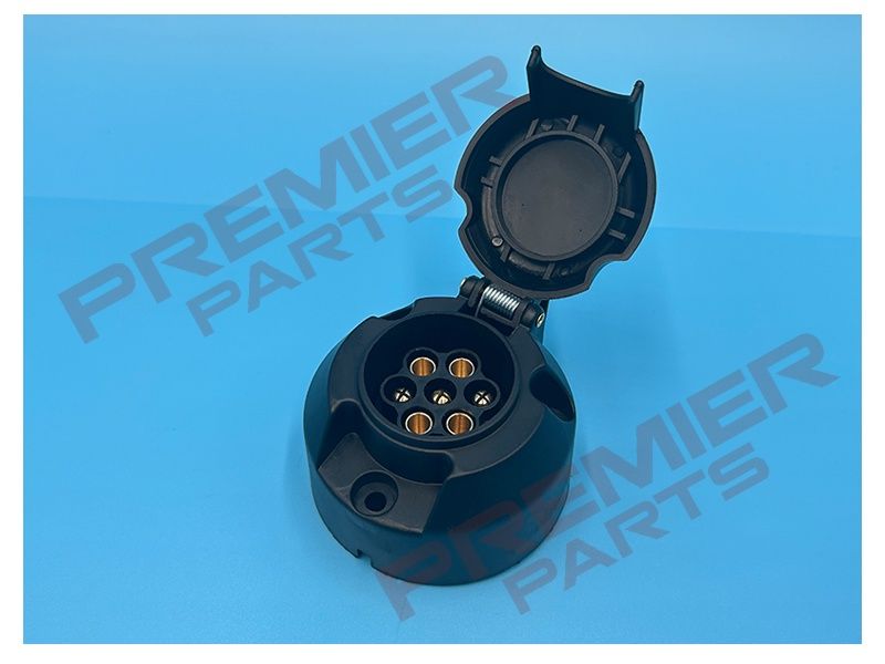 12N 7 Pin Black Plastic Socket Caravan Trailer Electric Socket