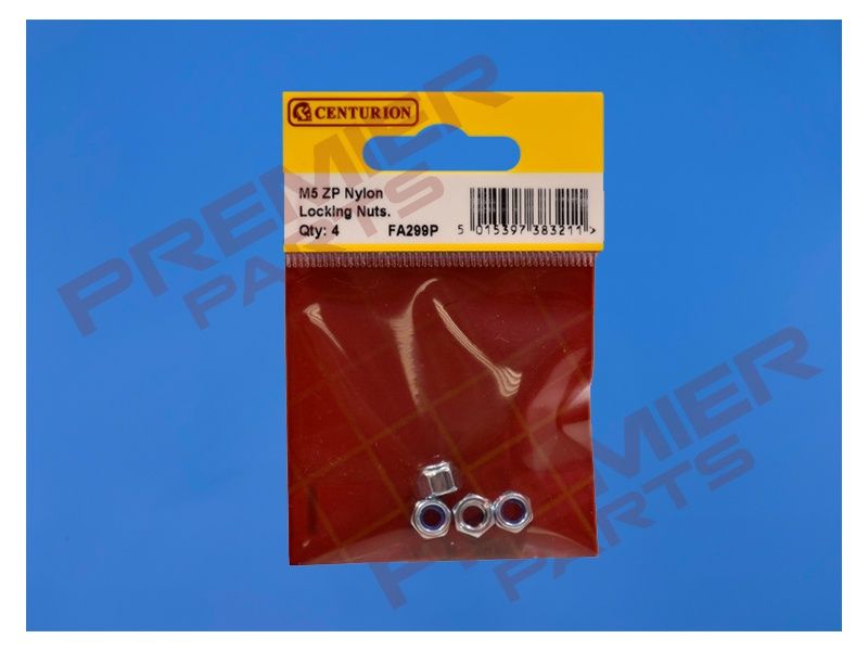 M5 ZP Nylon Locking Nuts (Pack of 4)