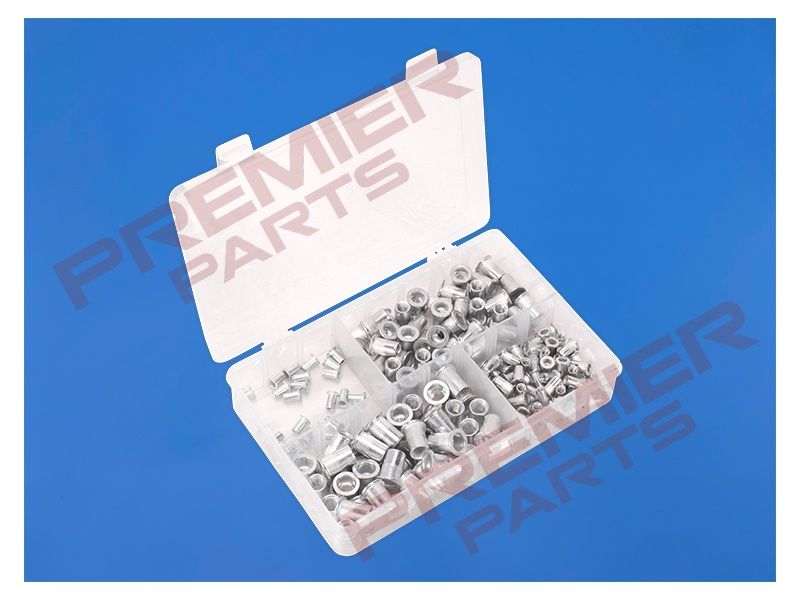 Threaded Insert (Rivet Nut) Assortment 200pc M4-M8 Splined Metric