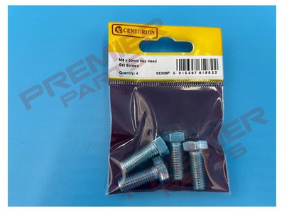 M8 x 20mm Hex Head Set Screws (Pack of 4)