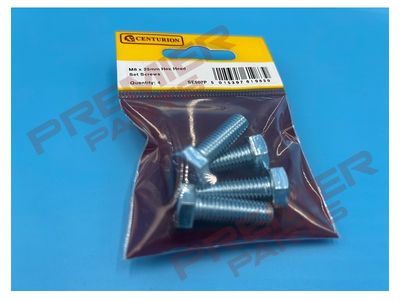 Hex Head Set Screws, M8 x 25mm, Zinc Plated PACK OF 4