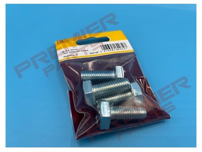 Hex Head Set Screws M10 x 25mm Zinc Plated (PACK OF 4)