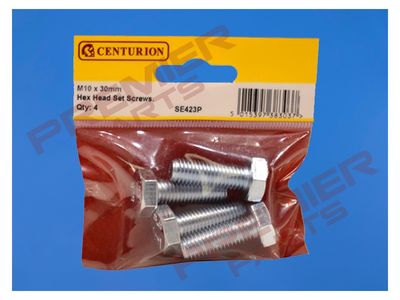 M10 x 30mm Hex Head Set Screws (Pack of 4)