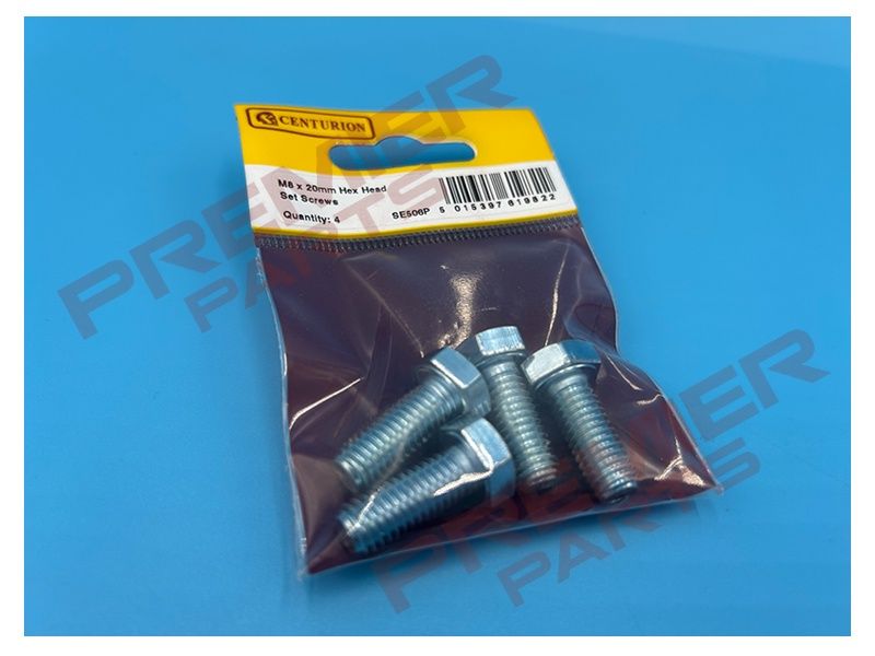 M8 x 20mm Hex Head Set Screws (Pack of 4)