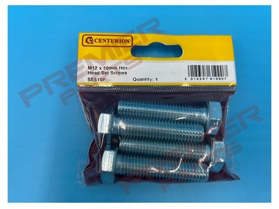 M12 x 50mm Hex Head Set Screws (Pack of 4)