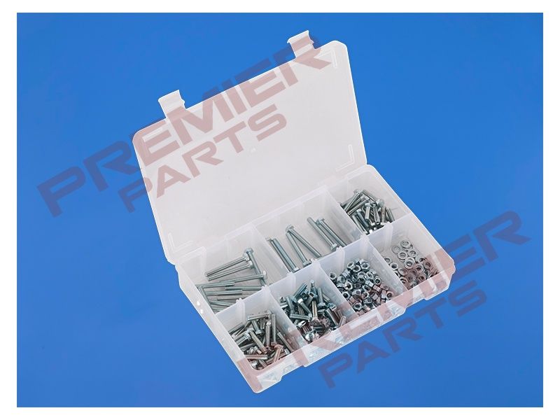 Setscrew, Nut &amp; Washer Assortment 444pc High Tensile M5 Metric