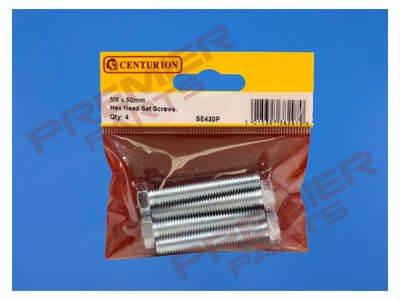 M8 x 50mm Hex Head Set Screws (Pack of 4)