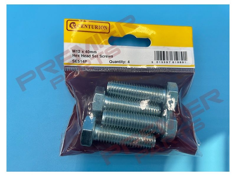 M12 x 40mm Hex Head Set Screws (Packs of 4)
