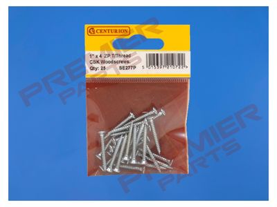 1&quot; x 4 ZP Cross Recessed Hardened Twin Thread Woodscrews with Countersunk Head (Pack of 25)