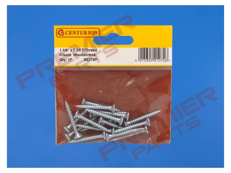 1 1/4&quot; x 7 ZP Cross Recessed Hardened Twin Thread Woodscrews with Countersunk Head (Pack of 17)