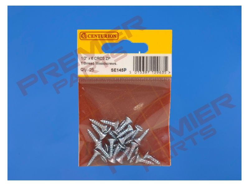 General Purpose Pozi Twin Thread Countersunk Screws, ½&quot; x 6, Zinc Plated