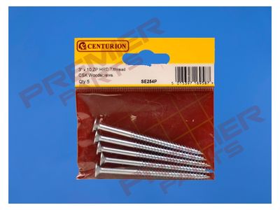 3&quot; x 10 ZP Cross Recessed Hardened Twin Thread Woodscrews with Countersunk Head (Pack of 5)