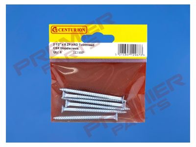 2 1/2&quot; x 8 ZP Cross Recessed Hardened Twin Thread Woodscrews with Countersunk Head (Pack of 6)