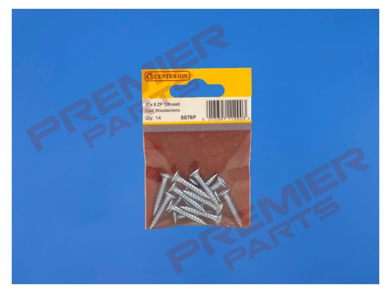 1&quot; x 8 ZP  Cross Recessed Countersunk Hardened Twin Thread Screws Zinc Plated (Pack of 14)