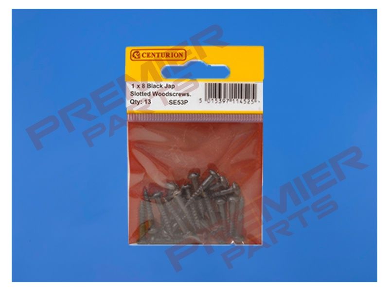 1&quot; x 8 BJP Slotted Round Head Woodscrews (Pack of 13)