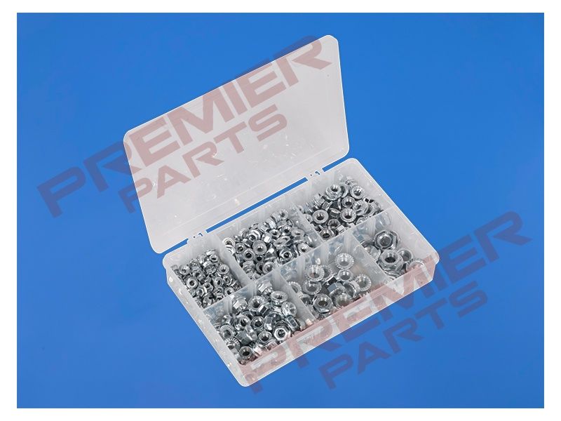Flange Nut Assortment 390pc M5-M12 Serrated Metric