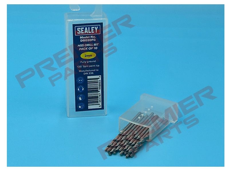 HSS Fully Ground Drill Bit Ø2mm Pack of 10