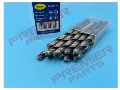 HSS Fully Ground Drill Bit Ø7.5mm Pack of 10