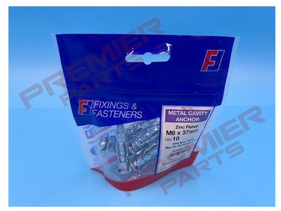 Metal Cavity Anchor M6x37 10 Per Bag (D26)