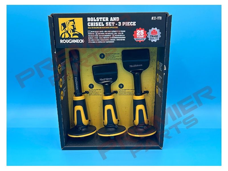 Chisel &amp; Bolster Set, 3 Piece