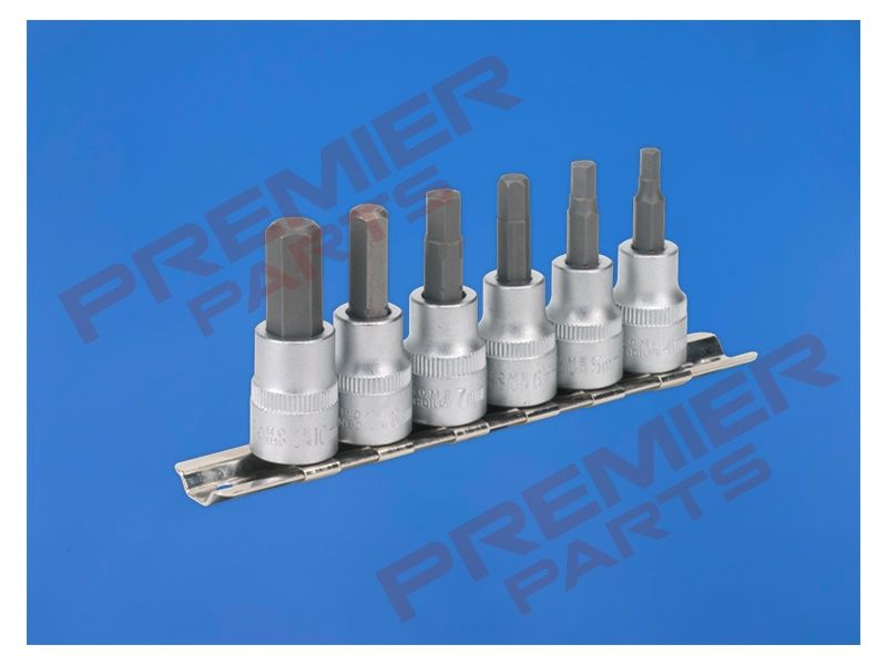 Hex Key Socket Bit Set 6pc 3/8&quot;Sq Drive Metric