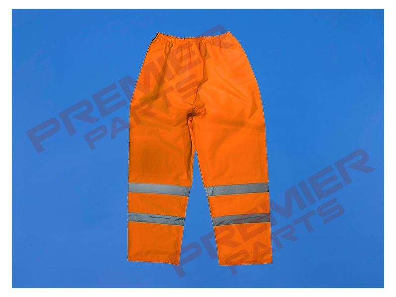 Hi-Vis Orange Waterproof Trousers, Size: Medium